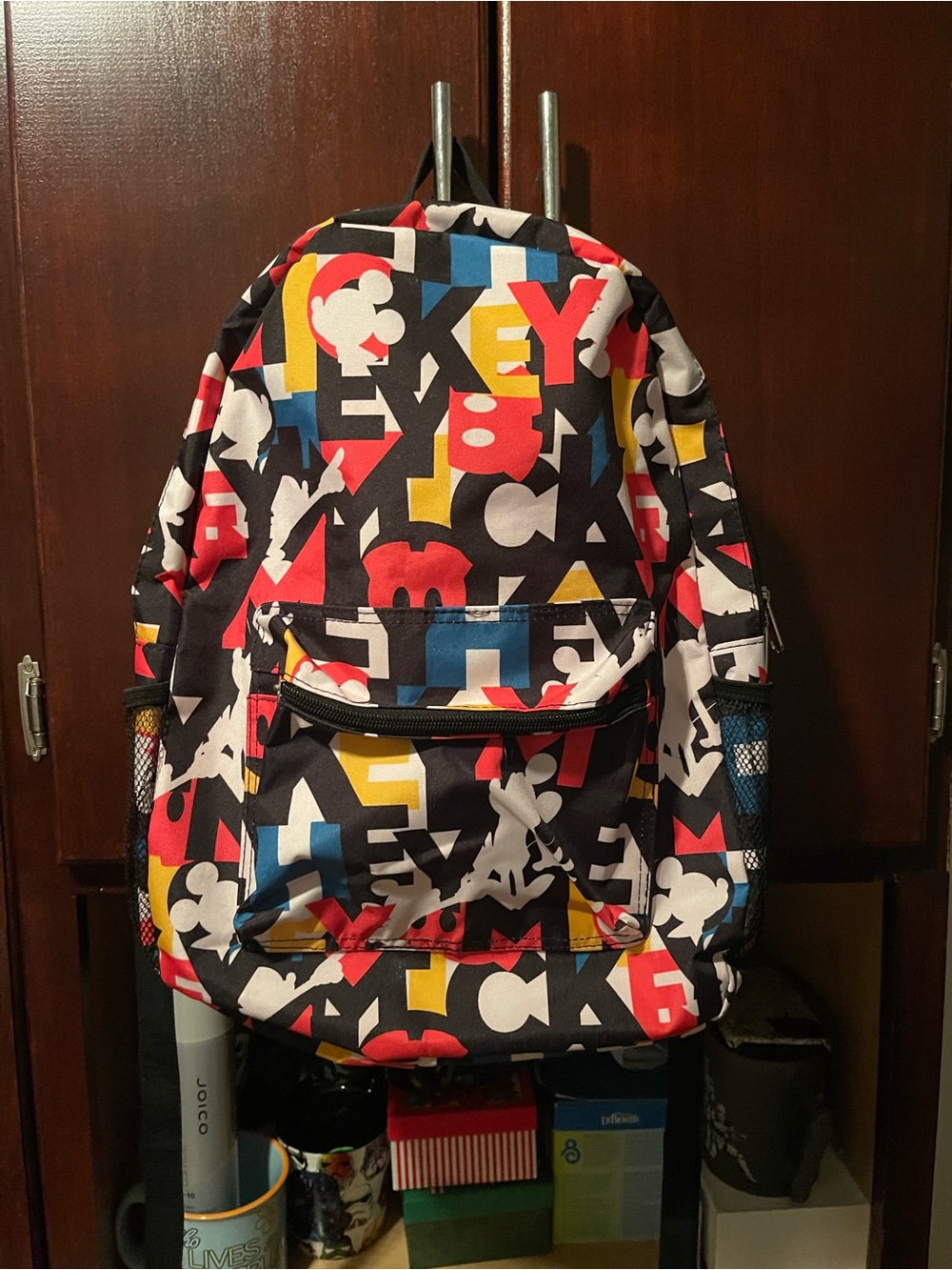 Disney Black Multicolor Mickey Graphic Kids Backpack